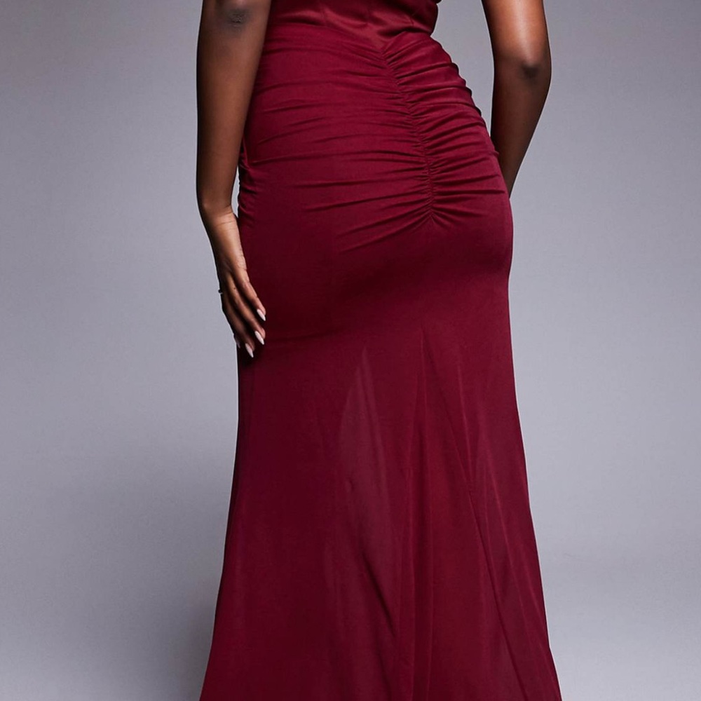 ASOS Burgundy Maxi Dress corset with shawl - Picture 3 of 3